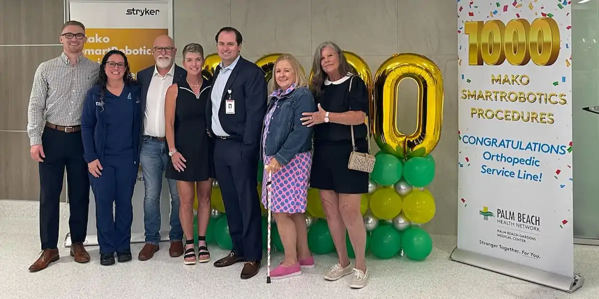 Dr. Avino 1000th Mako SmartRobotics milestone Palm Beach Health Network Stryker